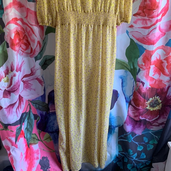 Wild Fable Coverup Dress yellow flowers XL - Picture 8 of 8